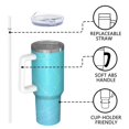 thumbnail image 4 of 40oz Tumbler with Handle and Straw, Vacuum Insulated Stainless Steel Travel Mug, Fits Car Cup Holder, Ice Crystal Print, 4 of 6
