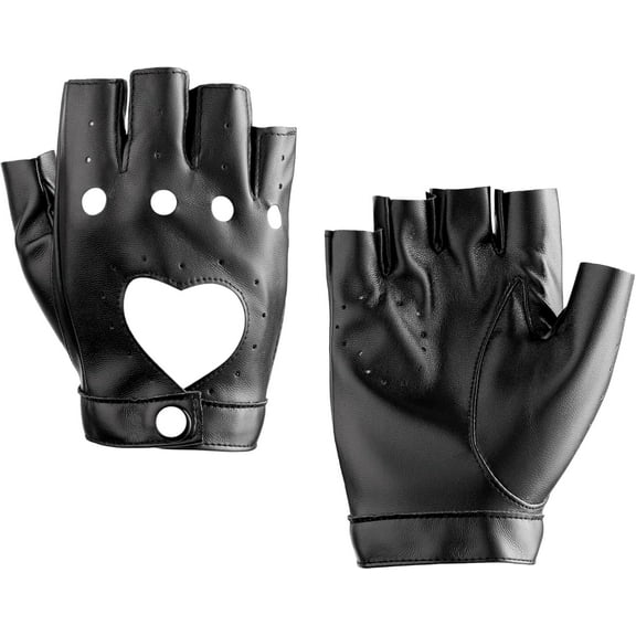 YooGuoGuo Black PU Leather Fingerless Gloves, Fingerless Leather Gloves, Biker Gloves, Goth Gloves, Punk Gloves, Cosplay Gloves, Gothic Punk Accessories