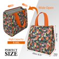 thumbnail image 3 of Pioneer Flower Floral Print Pattern Insulated Lunch Bag for Women & Adults,Large Portable Soft Cooler Lunch Bag,Thermal Food Storage Tote with Pearl Cotton,8.66L,8.75x5.75x9.5 Inch, 3 of 6