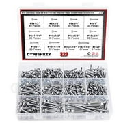 DYWISHKEY 320 Pieces 410 Stainless Steel #8#10#14 Hex Washer Head Self Drilling Sheet Metal Screws Assortment Kit