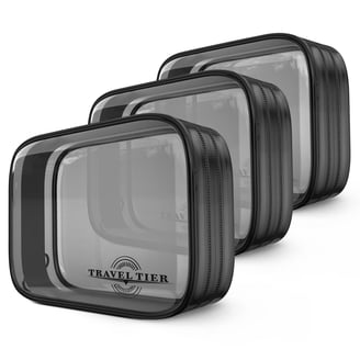 Basics Black Toiletry Bag, Lightweight Polyester Travel Kit, Zippered with  Handle - Walmart.com