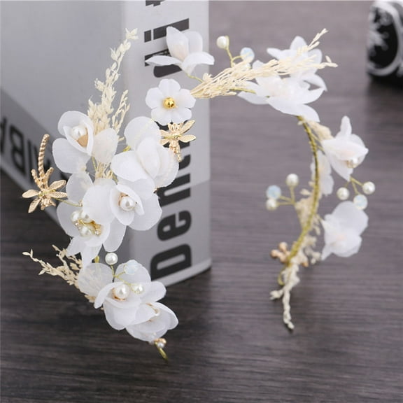 Cheers.US Women Lady Girls Fashion Flower Pear Headband Wreath Crown Hair Band Hoop Floral Wedding Garland Headwear Wedding Bride Dress Accessories