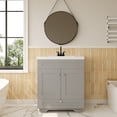 thumbnail image 2 of 30" Single Bathroom Vanity with Sink Top Combo, Free-Standing Vanity Base Cabinet with Soft Close Drawer and Door, Single Hole Undermount Ceramic Basin, Gray (Faucet and Drain not Included), 2 of 7