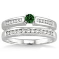 thumbnail image 2 of 1.25 Carat Emerald & Diamond Affordable Bridal Set on 10k White Gold, 2 of 2