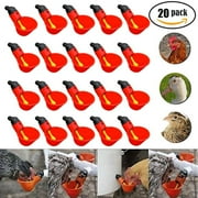 Amerteer 20PCS Poultry Drinking Watering Cups for Chicken/Quail Water Cups Drinker Automatic Farm