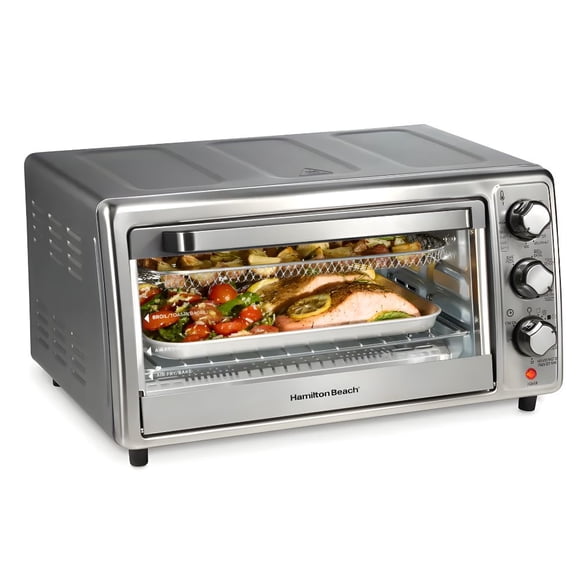 Freidora de Aire Horno Tostador Hamilton Beach Eléctrico Sure-Crisp 9 Funciones para 6 Rebanadas 1500 W