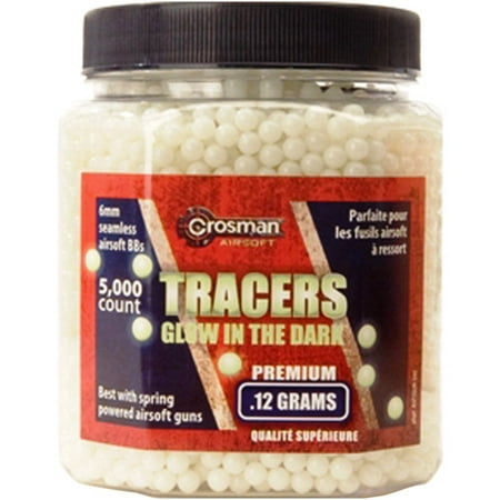 CROSMAN TRACERS GLOW-IN-THE-DARK AIRSOFT AMMO BB (.12G 6MM BBS), 5000