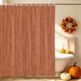 thumbnail image 3 of Solid Color Shower Curtain, Waterproof Shower Curtains for Bathroom, Modern Minimalist Linen Texture Burnt Orange Washable Fabric Bathtub Curtain Set Bath Decor with 12 Hooks 72"x78", 3 of 8