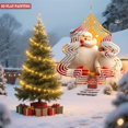 thumbnail image 4 of Metal Hanging Christmas Tree Wind Decorations - Festive Garden Spinners with Cheerful Santa and Bird Design for Yard Decor, 4 of 7