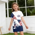 thumbnail image 3 of Grblisyd Red White and Blue Dress for Girls Patriotic Short Sleeve Crewneck A Line Dresses Independence Day 250 Anniversary USA Flag Outfits, 3 of 6