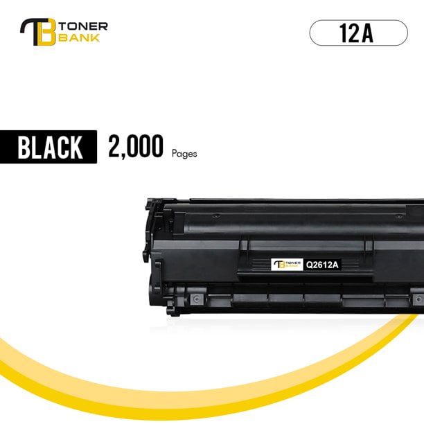 Toner Bank Compatible 12A Toner Cartridge Replacement for HP 12A Q2612A  Laserjet 1020 1022nw 1010 1012 M1319f MFP 3055 MFP 3050 3030 3020 3380 Printer  Ink (Black, 2-Pack) 