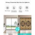 thumbnail image 4 of Window Privacy Film Boho Flower Stained Glass Window Film Decorative Sun Block Window Cover Bohemian Western Rustic Tribal Patterns Window Clings Static Adhesive Sticker for Bathroom 35.4"x78.7", 4 of 7