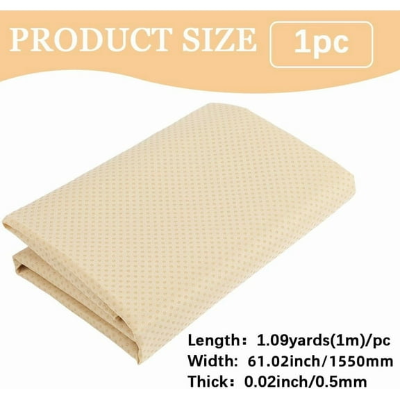 1.55 x 1M Antislip Final Backing Cloth Beige PVC Vinyl Pad Primary Rug Tufting Fabric Round Dot Keep in Place Non Slip Pad for DIY Craft Making Carpets Seat Cushion Punch Accessories