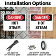 thumbnail image 3 of (2 Pack) Hot Steam OSHA Danger Sign 24 Inch X 18 Inch Indoor / Outdoor Rust-Free Aluminum Metal Signs for Workplace, Workshop, and Construction Site, Made in the USA, 3 of 8