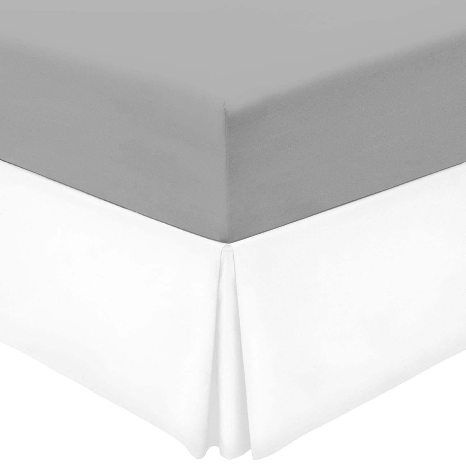 Mellanni White Bed Skirt King Size 15Inch Tailored Drop Pleated Dust