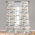 thumbnail image 5 of Ambesonne Dog Lover Curtains, Wiener Dog Cartoon, Pair of 28"x84", Multicolor, 5 of 5