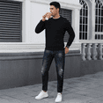 thumbnail image 3 of SOMER Men's Sweater Pullover Crewneck Sweatshirts for Men Fall Pullover Sweater for Men Casual Fashion Lightweight Waffle Long Sleeve Tops, 3 of 7
