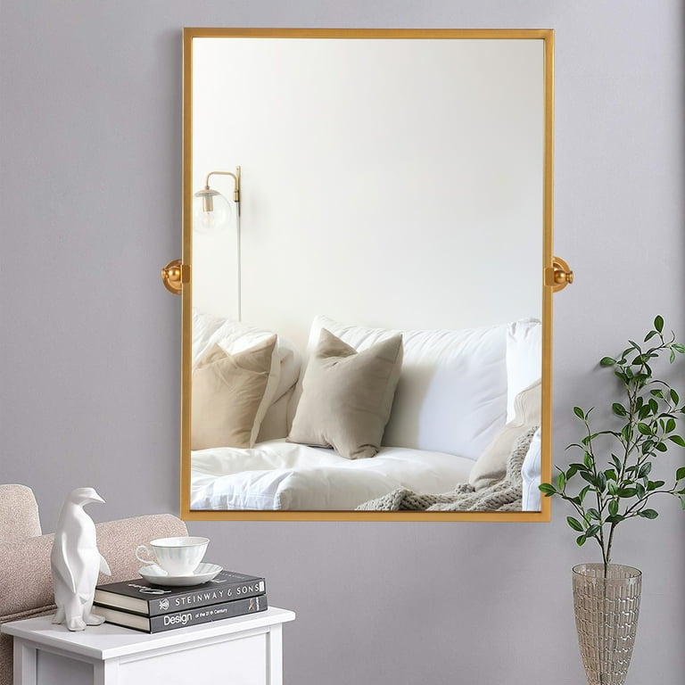 Neutype Modern Arched Wall Mirror Small Arch Mirror Right Angle Mirror 38 inchx26 inch,Sliver,Iron, Size: 38x26, Silver