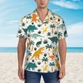 thumbnail image 4 of Daiia Dinosaurs and Tropical Leaves Hawaiian Shirt for Men Gentle Cotton Regular Short Sleeve Casual-3X-Large, 4 of 9