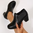 thumbnail image 4 of Pennysue Women's Ankle Boots Black Low Chunky Stacked Heel booties 8M, 4 of 7