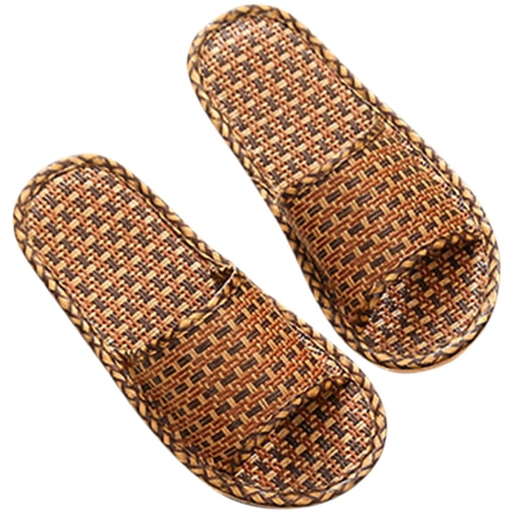 UPOUART Women’s Rattan Straw Woven Slippers, Lightweight and Breathable, 1 Pair Comfortable Indoor Outdoor Footwear