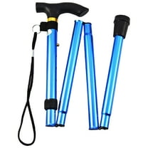 Plertrvy 1X Retractable Foldable Walking Stick, Retractable Foldable Walking Stick, Foldable Walking Stick Travel Cane Aluminum Alloy Adjustable Height for Elderly and Adults Hiking Pole, Blue