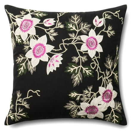 Loloi P0295 Decorative Pillow Pretty pink and white embroidered flowers rest on a deep black ground to make this Loloi P0295 Decorative Pillow feminine and bold. This decorative pillow is available in premium fill material options. Loloi Rugs With a forward-thinking design philosophy  innovative textures  and fresh colors  Loloi Rugs sets the standards for the newest industry trends. Founded in 2004 by Amir Loloi  Loloi Rugs has established itself as an industry pioneer and is committed to designing and hand-crafting the world s most original rugs. Since the company s founding  Loloi has brought its vision to an array of home accents  including pillows and throws. Loloi is proud to have earned the trust and respect of dealers and industry leaders worldwide  winning more awards in the last decade than any other rug company.