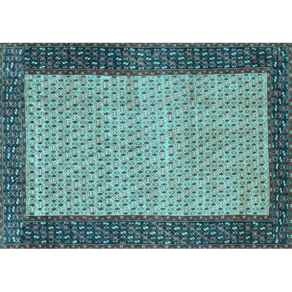 Ahgly Company Indoor Rectangle Persian Light Blue Traditional Area Rugs, 7' x 9'