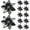 Black, Silver, variant on 6.3 Inch Artificial Poinsettias Christmas Glitter Flowers with Clips Xmas Tree Flower Ornament Poinsettias Decor 12 Pieces