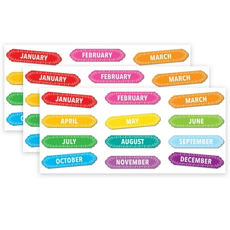 UPC: 0194629121021 | Ashley Productions Magnetic Die-Cut Timesavers & Labels Months of the Year Chalk Loops 12 Per Pack 3 Packs