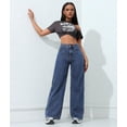 thumbnail image 5 of Women Straight Leg Jeans High Waisted Stretchy Wide Leg Boyfriend Jeans Denim Pants M, 5 of 10