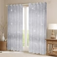 thumbnail image 2 of Feelyou Grey Starry Sky Black Out Curtains, Stars Sequin Print Curtains Pack of 2 (42x63 Each), Modern Abstract Artwork Bedroom Curtains, Window Curtains Bedroom Decor, 2 of 6