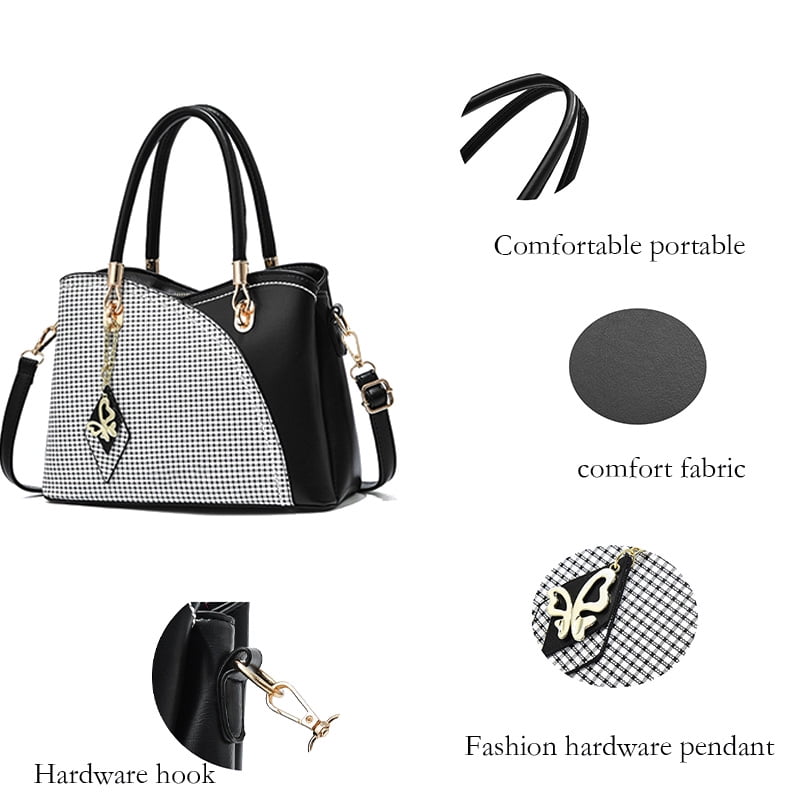 Purses and Handbags for Women's Patchwork Top Handle Satchel Shoulder Bags Fashion Leather Messenger Tote Handbag