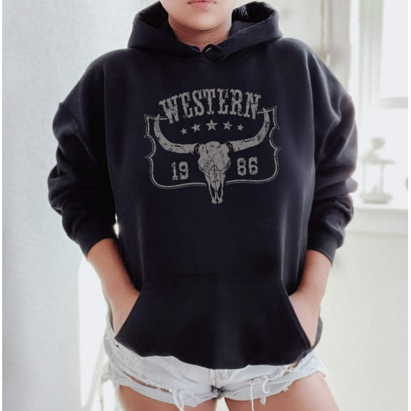WESTERN COW Graphic Unisex Fleece Hooded Sweatshirt