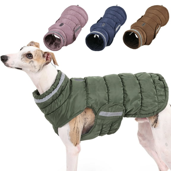 Duuclume Preservation and Waterproof Fleece Dog Vest, Adjustable Heat Dog Snowsuit (Green/L)