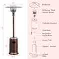 thumbnail image 2 of Patiojoy Outdoor 48000 BTU Standing Heater LP Propane Heater w/Wheels Bronze, 2 of 9