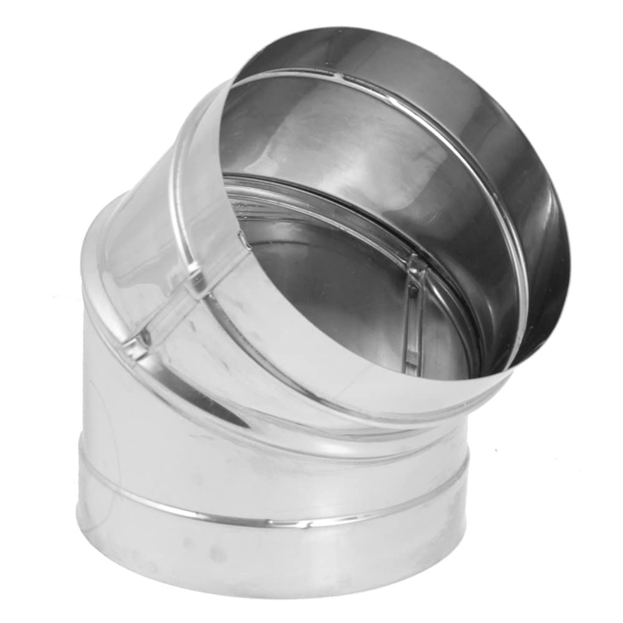 DuraVent DuraBlack 6 Inches Single Wall 45 Degree Elbow Stove Pipe, Silver