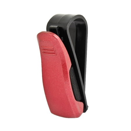 Car Sunglass Holder Father' s Day Gift l Unique Bargains Red Black Plastic Eyeglass Organizer Sunglass Card Clip Holder for Auto Car ()