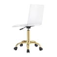 thumbnail image 4 of Briar Clear Acrylic Chair with Stainless Steel Gold Base and Casters (pack of 1), Gold, 4 of 7