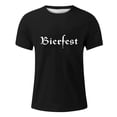thumbnail image 2 of GBSYEWXS Men Tops Letter Print Festival Gentleman T-Shirts Work Crew Neck Black Tee, 2 of 4