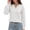 White, variant on StSilkitty Loose Casual Sweatshirt Eyelet Long Sleeve V Neck Sweatshirts Solid Color Fashion Comfy Pullover Shirts