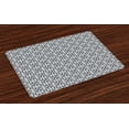 thumbnail image 1 of Ambesonne Geometric Place Mats Set of 4, Dark Swirls Squares, Standard Size, Charcoal Grey White, 1 of 4