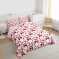 thumbnail image 3 of Feelyou Kawaii Pink Bowknot Bedding Comforter Set, Cartoon Strawberry Fruit Twin Comforter Sets, Cute Ribbon Bow Reversible Bedding Set, Microfiber Bedroom Decor, 2-Piece, 3 of 8