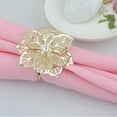 thumbnail image 2 of Windfall 60Pcs Napkin Rings Alloy Hollow Out Flower Ring Napkin Holder Adornment Exquisite Household Floral Rhinestone Napkins Rings Set for Wedding Mother s Day Party Dinner Table Decor, 2 of 7