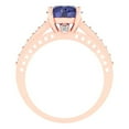 thumbnail image 4 of 2.21ct round cut blue tanzanite 18k rose gold Bridal Wedding Engagement Promise Anniversary Ring for Women size 6.5, 4 of 7
