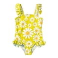 thumbnail image 6 of DAETIROS Yellow Ruffle Swimsuit for Kids Girls, Daisy Print One Piece Bathing Suit Kids 2-6T, Quick Dry & Comfortable,Size 4-5 T, 6 of 7
