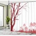 thumbnail image 4 of Ambesonne Forest Shower Curtain, Nature Panorama Forest Print, 69"Wx84"L, Burgundy White, 4 of 4