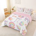 thumbnail image 2 of Manfei Colorful Gradient Bow Full Size Comforter Sets,Rainbow Conch Stars Bedding Comforter Set,Pink Reversible,3pcs,1 Comforter and 2 Pillowcases, 2 of 7