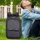 thumbnail image 4 of Mochila Escolar de Lino Elegante, Diseño de Alta Capacidad, Correas Ajustables, Puerto de Carga Usb, Espalda Ventilada, Ideal para Viajes Al Aire Libre, Regalo para Estudiantes, 44 X 30 X 18 Cm., 4 of 7