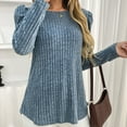 thumbnail image 6 of Dxzfnsa Womens Long Sleeve Shirts Fall Fashion Tops 2025 Crewneck Dressy Sweaters Tunic Winter Clothes Casual Outfits Pullover, 6 of 7